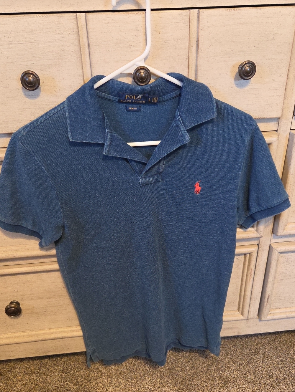 Polo by Ralph Lauren Indigo Short-Sleeve Polo with Red Logo